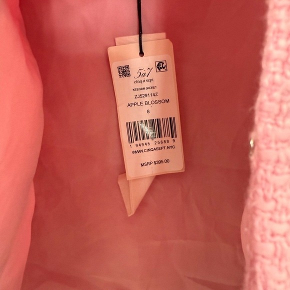 Cinq à Sept Keegan Jacket – Apple Blossom Pink – Size 8 (NWT) - Picture 5 of 13